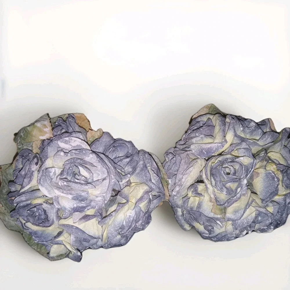 2‎ Artificial Vintage Dusty Blue Roses Wedding Bouquet Bridesmaid Home Decor